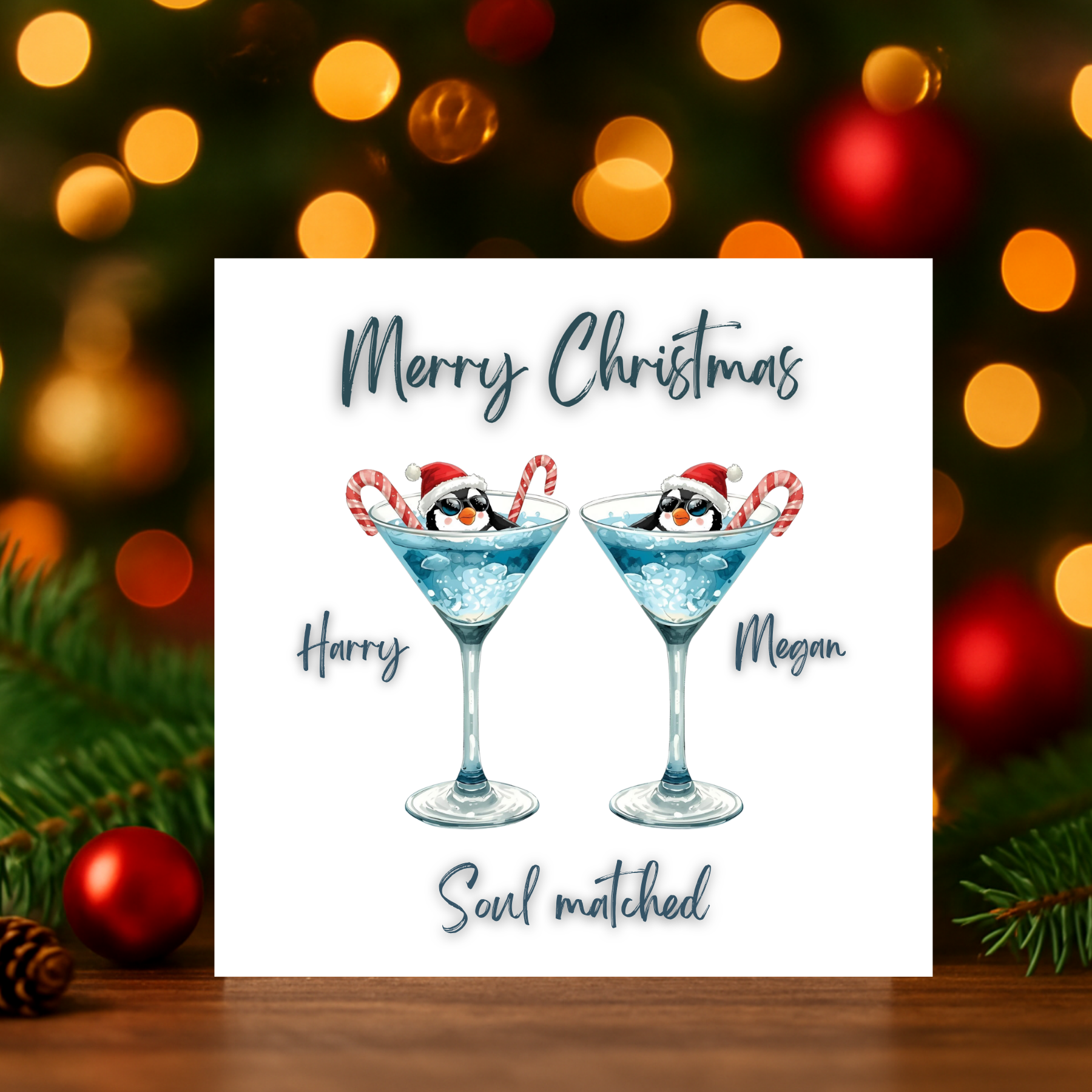 Christmas Card For Couple Personalised Winter Love Card For Partners