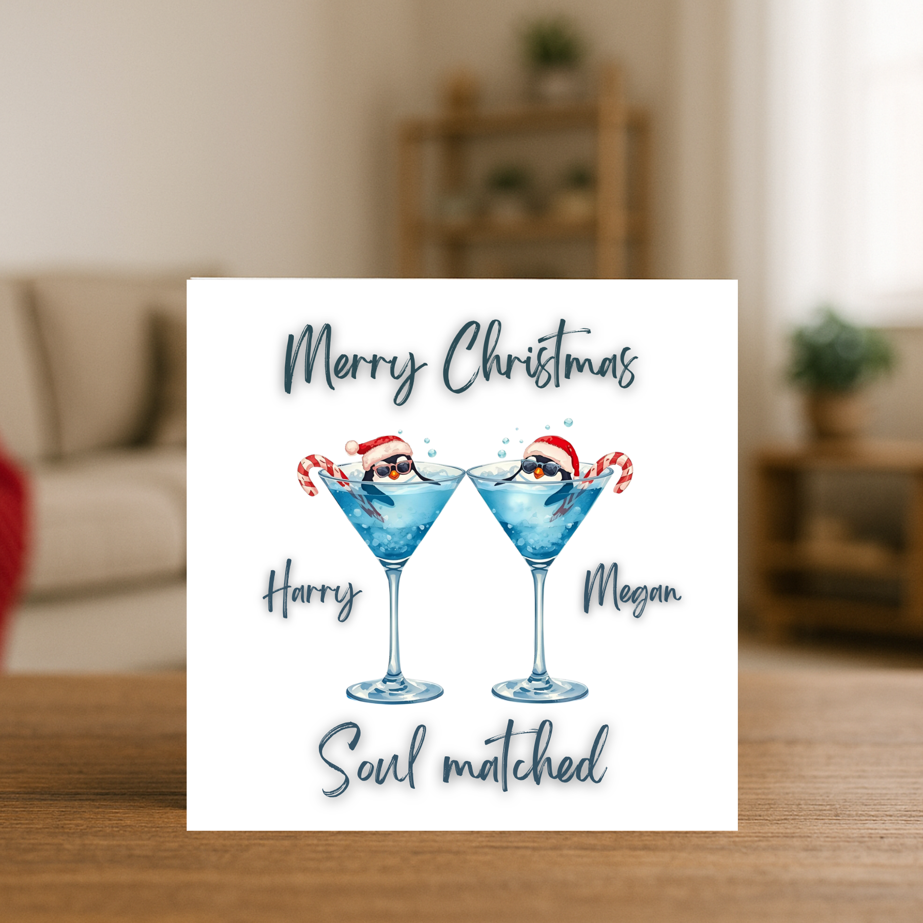 Christmas Card For Couple Personalised Winter Love Card For Partners