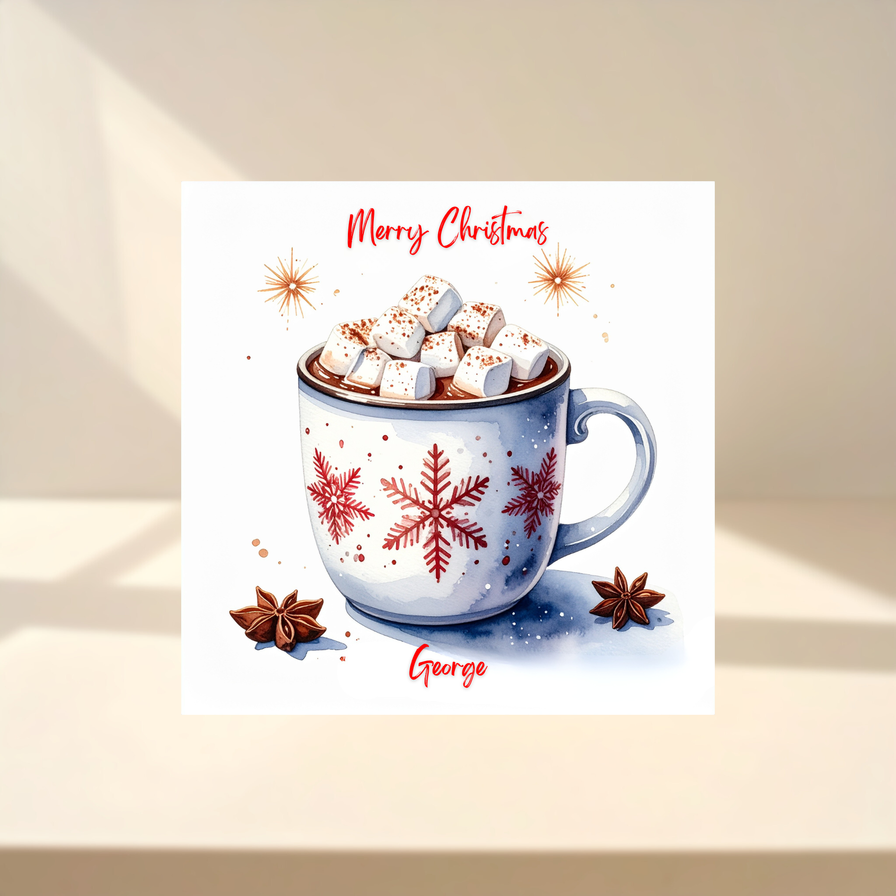 Cute Christmas Greeting Card, Festive Card for Mum Dad Kids Family, Personalised Funny Xmas Card for Gift Giving Season