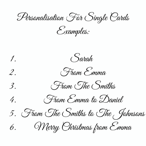 Blue Bow Christmas Card | Personalised Holiday Design | Card and Envelope