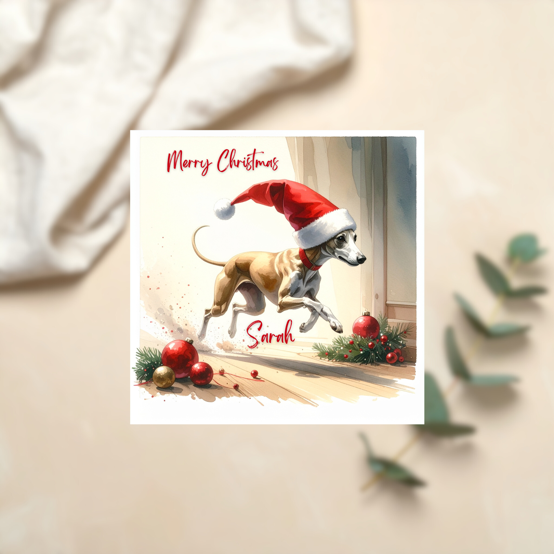 Dog Lover Christmas Card Personalised Holiday Gift For Him Her Or Family