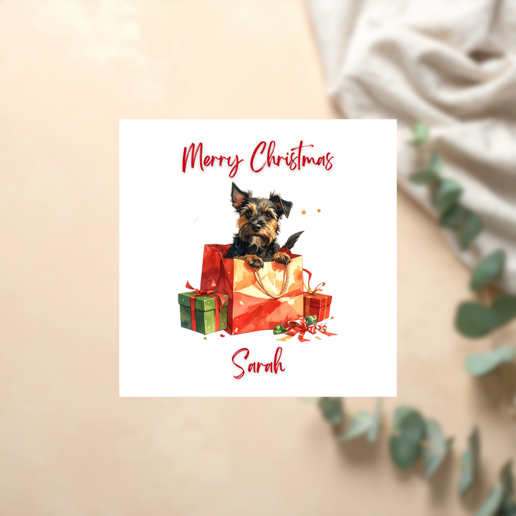 Custom Dog Xmas Card With Message Holiday Gift For Mum Dad Or Pet Lover