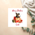 Custom Dog Xmas Card With Message Holiday Gift For Mum Dad Or Pet Lover