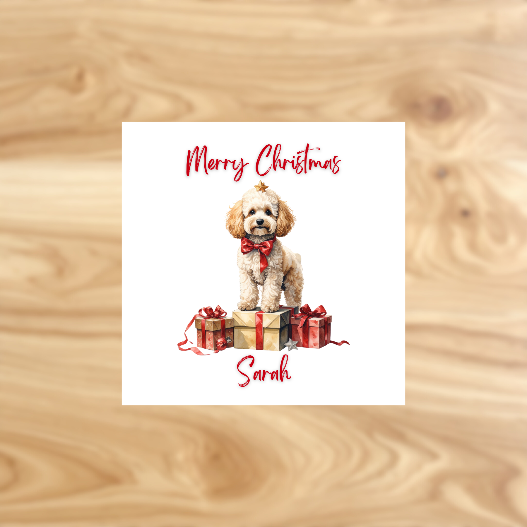 Dog Christmas Card Personalised Festive Gift For Pet Lover Or Animal Fan