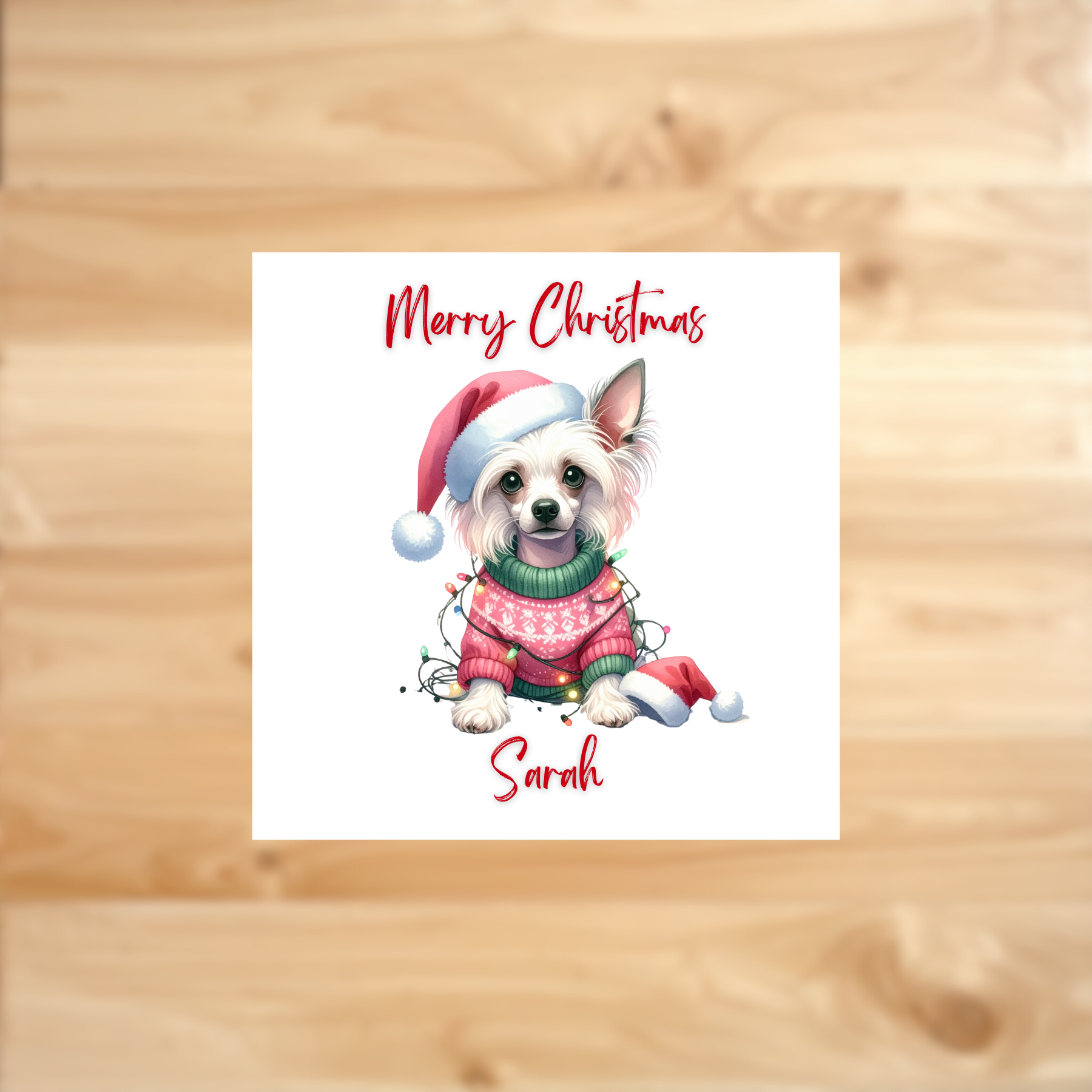 Cute Puppy Christmas Card Personalised Gift For Animal Loving Families