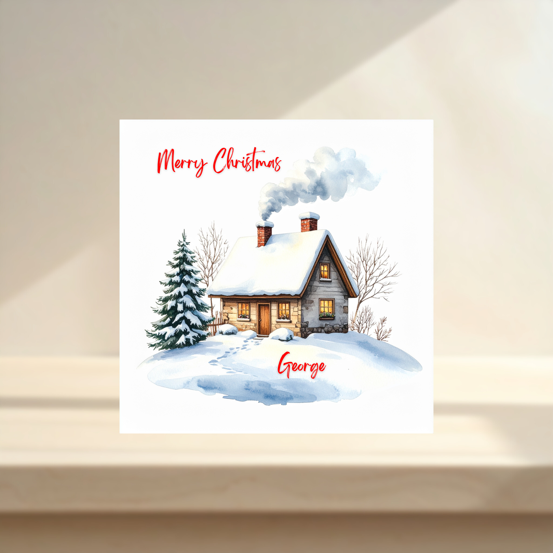 Family Christmas Card, Funny Holiday Greeting for Mum Dad Daughter Son, Cute Personalised Festive Message Card